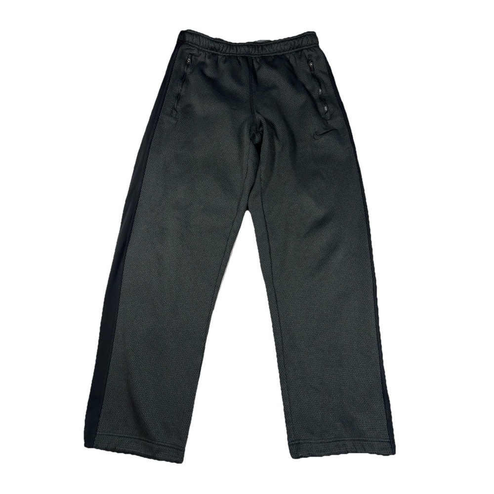 Nike Therma-Fit Sweatpants Mens Medium Black Grey‎ Adjustable Fleece Atheltic